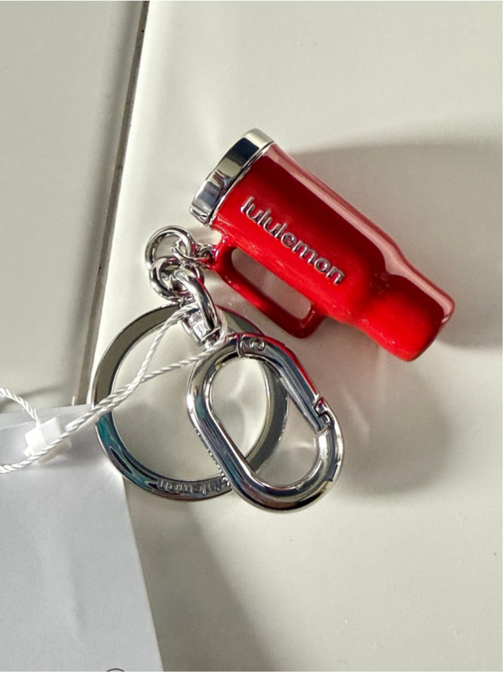 Lululemon Red and silver key chain
